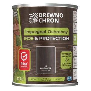 Puszka z lazurą do drewna DREWNOCHRON, odcień Palisander, 0,75L na 9 lat ochrony.