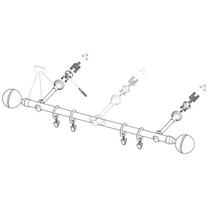 t.b.t. Karnisz z akcesoriami montażowymi.
