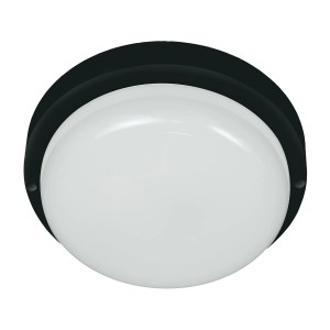 Czarna lampa sufitowa LED Plafony z białym dyfuzorem.