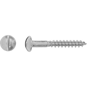 Wkręt do drewna z łbem soczewkowym, Ø 5x20 mm, rowek, ocynkowany, 20 sztuk