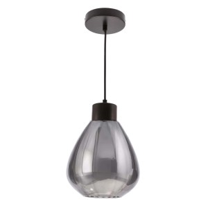 Candellux Lampa wisząca MONTE czarna 1xE27 40W klosz dymiony