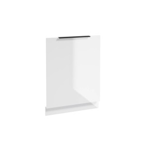 Biały front mebli kuchennych z czarnym uchwytem. Pasuje do zestawów mebli kuchennych.