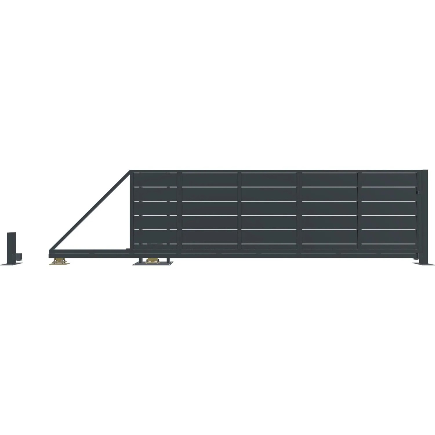 Brama Novara antracyt przesuwna lewa z napędem 400x142 cm