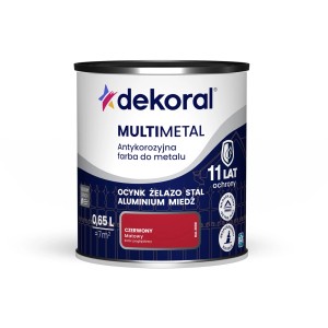 Dekoral Multimetal farba antykorozyjna, czerwona, puszka 0,65L.