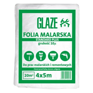t.b.t. Folia malarska do zabezpieczenia przed farbą, kurzem i wilgocią, 20m².
