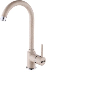 Bateria jednouchwytowa t.b.t. w beżowym kolorze do kuchni.