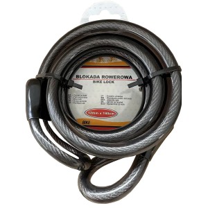 Szara linka rowerowa t.b.t., zwinięta.