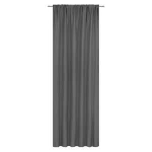 Szara zasłona t.b.t. do dekoracji okien.