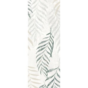 Listwa dekoracyjna ze wzorem liści w odcieniach zieleni i beżu.