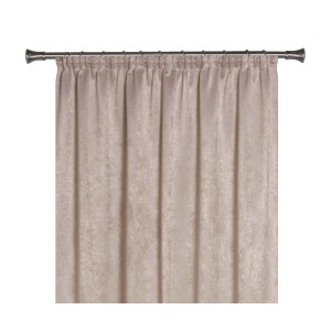 Beżowa zasłona z kategorii Zasłony i firany z taśmą marszczącą.