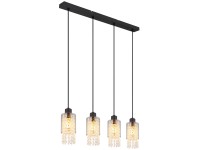 Globo Lampa wisząca BACKEY 4xE27 15W czarny mat