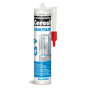 Ceresit CS 9 Silikon sanitarny, tuba z czerwoną końcówką. Idealny do łazienki i kuchni.