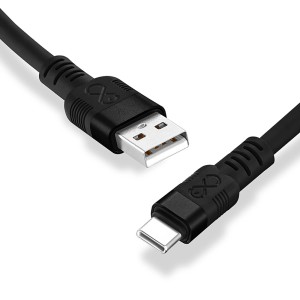 Czarny kabel USB t.b.t. (USB-A do USB-C) do akcesoriów do telefonów komórkowych.