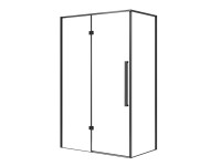 Kabina prysznicowa Largo 120 x 80 czarna L/P