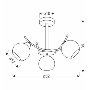 Candellux Lampa wisząca AMOS 3xE27 40W złoto-biała
