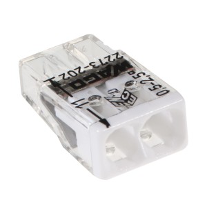 Biała złączka t.b.t. do połączeń elektrycznych.