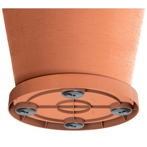 t.b.t. Podstawka na kółkach pod terakotową doniczką.