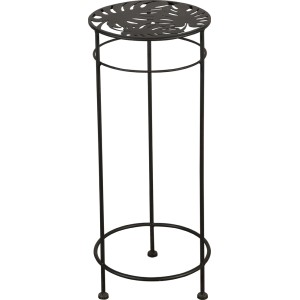 Antracytowy metalowy kwietnik Monstera, Ø 24 cm, wys. 60 cm.