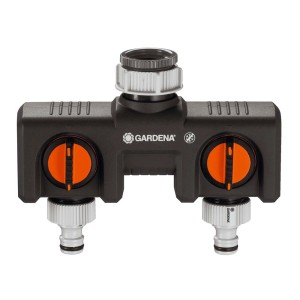 Rozdzielacz Gardena 2-drożny do podłączenia dwóch urządzeń do kranu, regulowany.