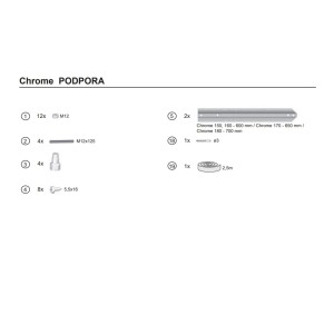 Ravak Stelaż do wanny  10° CHROME 88x11
