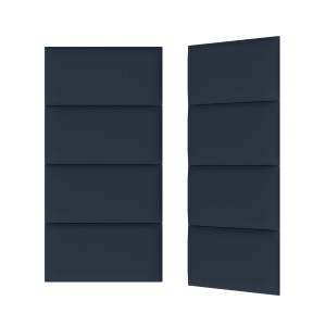 Niebieskie panele ścienne t.b.t. o prostokątnym wzorze do dekoracji ścian.