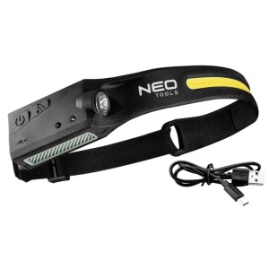NEO TOOLS Latarka czołowa XPE + COB LED belt 2 w 1 350 lm