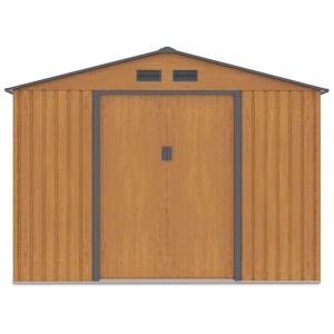 Domek ogrodowy metalowy Hudson Oak Grey - 277x319 cm, wys. 202 cm