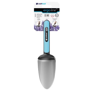Łopatka ogrodowa Cellfast ErgoLine z niebieską rączką do prac ogrodowych.