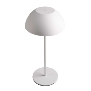 Biała lampa stołowa t.b.t. do oświetlenia dekoracyjnego.