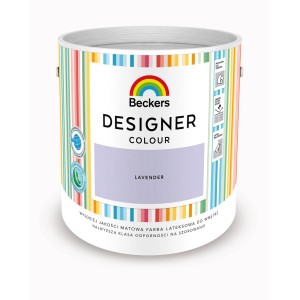 Wiadro z fioletową farbą do ścian marki Beckers Designer Colour.