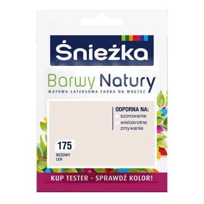 Tester farby Śnieżka Barwy Natury beżowy len 25 ml