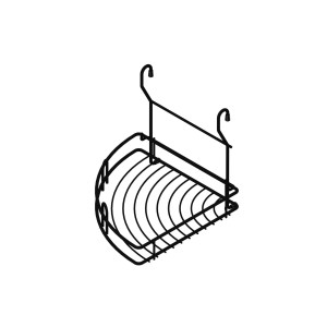 Czarny organizer kuchenny t.b.t. do zawieszenia, koszyk druciany.