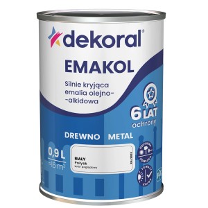 Puszka białej emalii "t.b.t." Dekoral, do drewna i metalu.