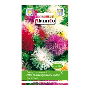 Opakowanie nasion astrów mieszanych: Astry igiełkowe w różnych kolorach.