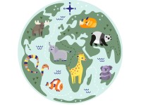 Direct H&G Dywan dziecięcy PISE świat śr. 100 cm Direct H&G Dywan dziecięcy PISE świat śr. 100 cm
