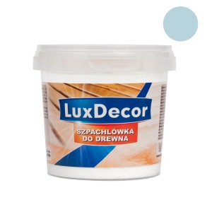 Szpachlówka do drewna LuxDecor w wiadrze, jasnoniebieska. Masa szpachlowa do drewna.