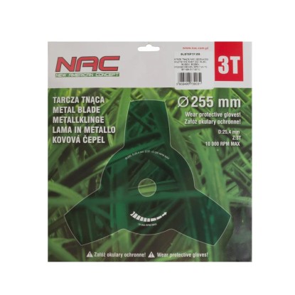 NAC Tarcza tnąca stalowa do kos 255 mm
