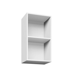 Biała półka ścienna t.b.t. / półka wisząca z dwiema przegrodami do przechowywania.