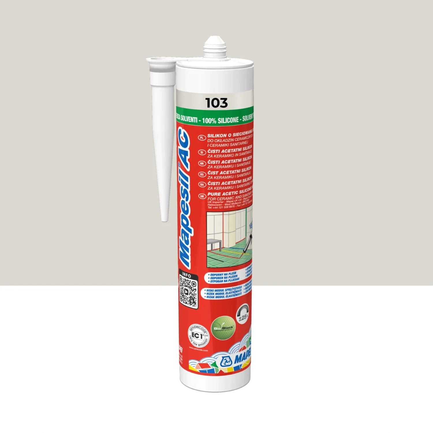 Mapei Silikon Mapesil AC 103 księżycowy biały 310 ml