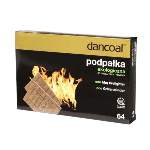 Dancool ekologiczna podpałka do grilla, 64 sztuki. Podpałka do grilla, pieca i kominka.