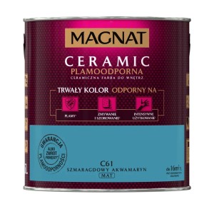 Magnat Ceramic farba do wnętrz, odcień C61 Szmaragdowy Akwamaryn, matowa, odporna farba do ścian.