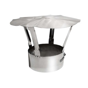 Stalowy daszek kominowy, akcesorium kominkowe, chroni przed warunkami atmosferycznymi.