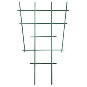 Dwie zielone, proste plastikowe kratki na kwiaty, wysokość 44 cm, do roślin doniczkowych.