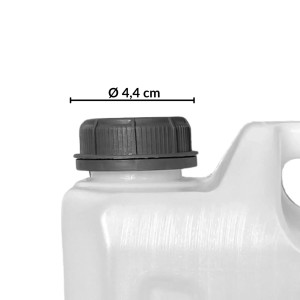 Zbliżenie: Korek (Ø 4,4 cm) kanistra kempingowego.