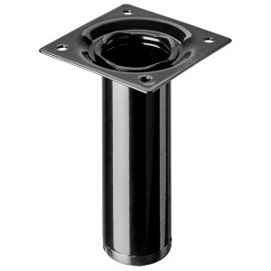 Czarna noga do stołu Hettich, Ø 30 mm x 100 mm, do budowy mebli.