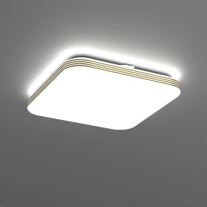 Kwadratowa lampa sufitowa LED Plafony, biała lampa z zaokrąglonymi rogami.