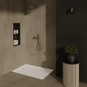 Brodzik prostokątny Schedpol Larix 80x100x4,5 cm biały strukturalny