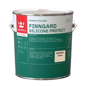Wiadro farby fasadowej Finngard Silicone Protect, beżowa, 2,7 l.