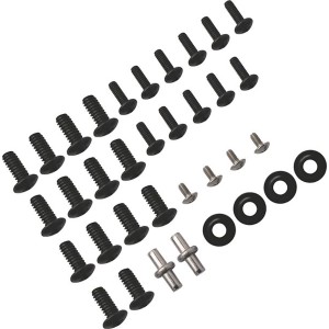 Zestaw montażowy do grilla gazowego Maddox: śruby, uszczelki i śruby do montażu.