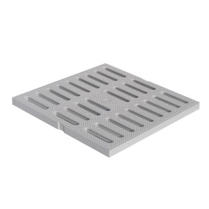 Szara pokrywa do odwadniania liniowego z podłużnymi szczelinami.